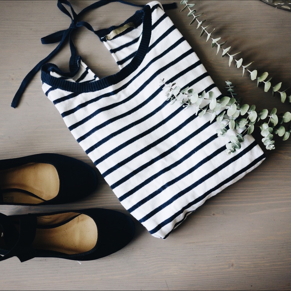 Navy Striped Sweater